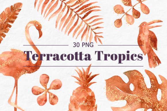 Download Watercolor Terracotta Tropical - Color Collection