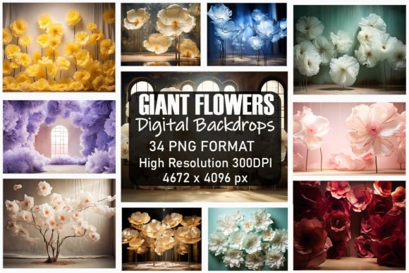 Download Giant Flowers Fine Art Backdrops - Premium Resources