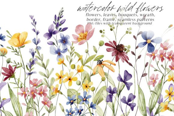Download Floral Watercolor Set, аlowers, Leaves. - Color Collection