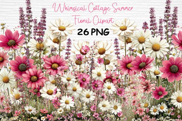 Download Whimsical Cottage Summer Floral Clipart - Whimsical Collection