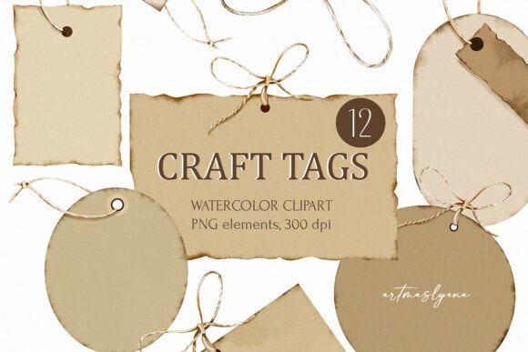 Download Watercolor Craft Tags Clipart Png - Color Collection