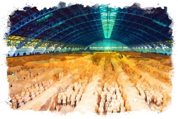Download Terracotta Army View Watercolor - Color Collection