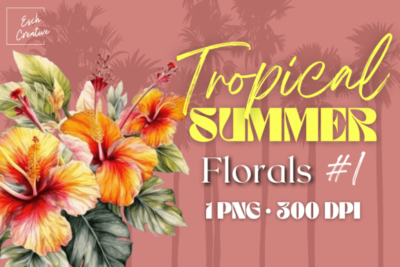Download Tropical Summer Flower Watercolor - Color Collection