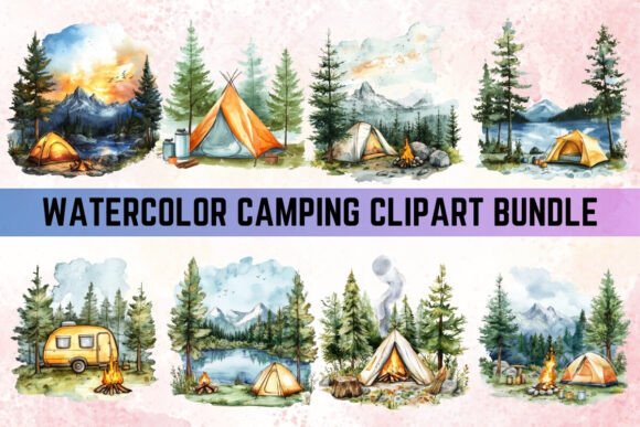 Download Watercolor Camping Clipart - Travel Png - Color Collection