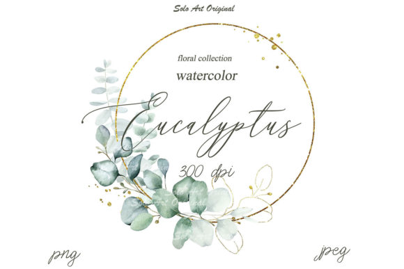 Download Eucalyptus Clipart Frame Watercolor - Color Collection