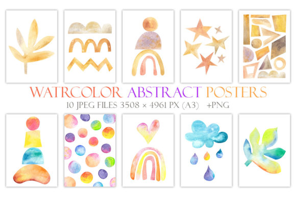 Download Watercolor Abstract Posters for Interior - Color Collection