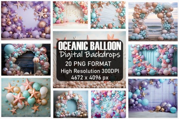 Download Oceanic Balloon Decor Backdrops - Premium Resources