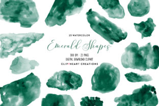 Download Emerald Watercolor Shapes - Color Collection