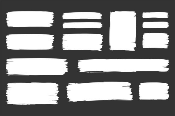 Download Set of White Brush Stroke Banners - Banner Collection