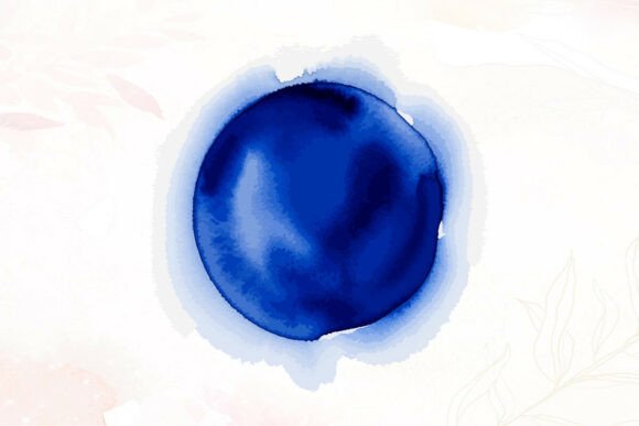 Download Indigo Blue Watercolor Round Blotch - Color Collection