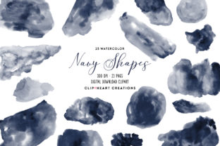 Download Navy Watercolor Shapes - Color Collection