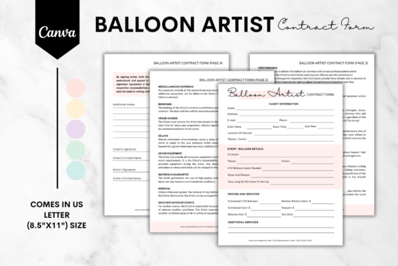 Download Balloon Artist Contract Form - 5 Colors - Color Collection