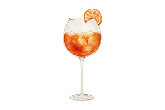 Download Hand-Painted Aperol Spritz Watercolor - Color Collection