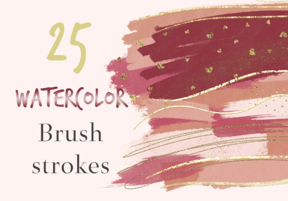 Download Valentines Watercolor Brush Strokes - Color Collection