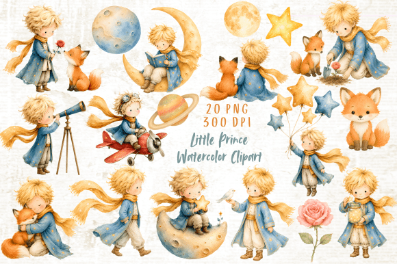 Download Little Prince Watercolor Clipart - Color Collection