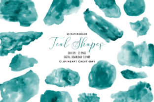 Download Teal Watercolor Shapes - Color Collection