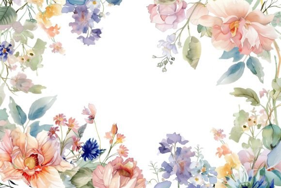 Download Watercolor Wedding Frame - Color Collection