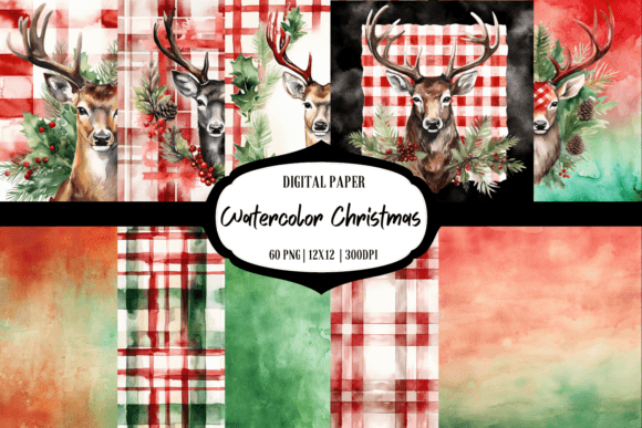 Download BUNDLE Christmas Background | Watercolor - Color Collection
