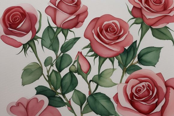 Download Watercolor Rose Digital Paper Background - Color Collection