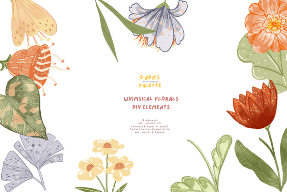 Download Whimsical Florals DIY Elements - Whimsical Collection