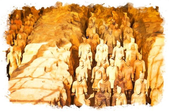 Download Terracotta Army View Watercolor - Color Collection
