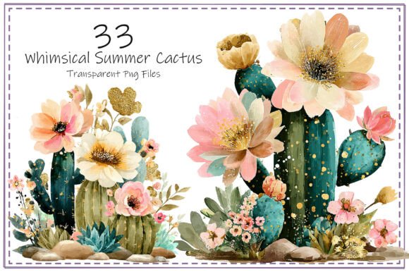 Download Whimsical Summer Cactus Clipart Bundle - Whimsical Collection