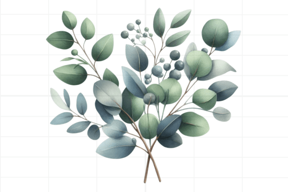 Download Eucalyptus Clipart. Watercolor Greenery - Color Collection