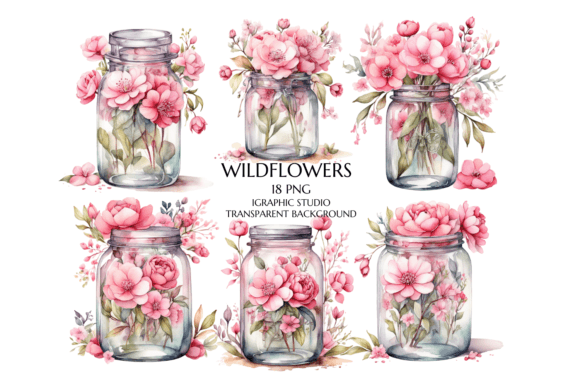 Download Watercolor Pink Flowers in Vase - Color Collection