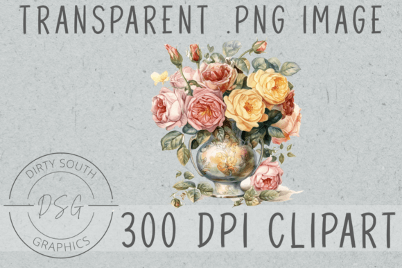 Download Watercolor Flowers in Vase Clip Art - Color Collection