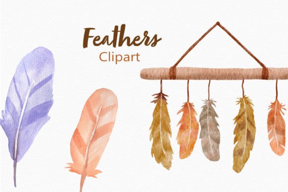 Download Feathers Watercolor Clipart Boho Decor - Color Collection