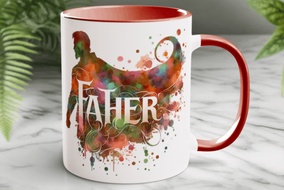 Download Abstract Watercolor Art Father Mug Wrap - Color Collection