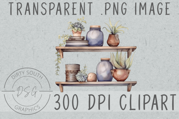 Download Watercolor Boho Decor Shelf - Color Collection