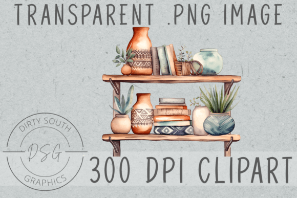 Download Watercolor Boho Decor Shelf - Color Collection