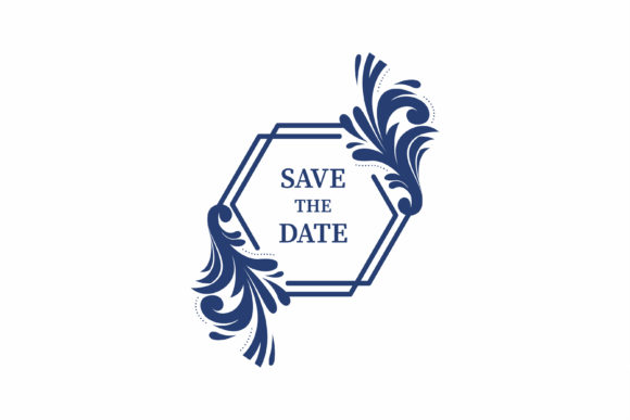 Download Element Floral Save Date Banner Hexagon - Banner Collection