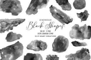 Download Black Watercolor Shapes - Color Collection