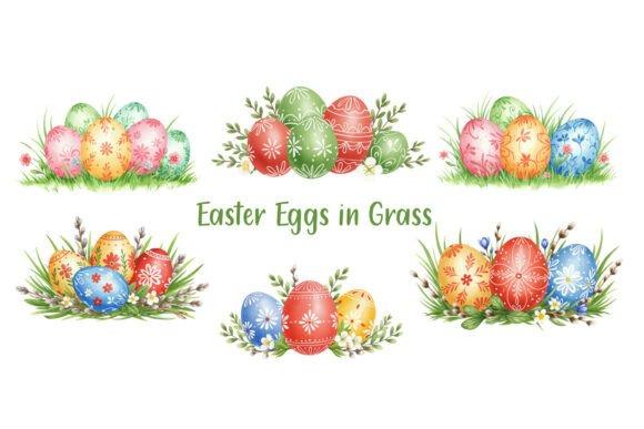 Download Colorful Easter Eggs in Grass Flower - Color Collection