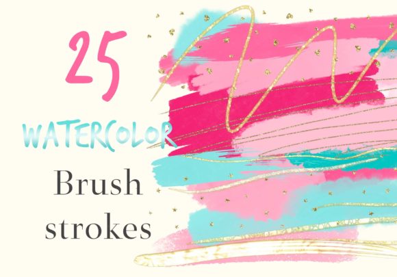 Download Watercolor Brush Strokes in Hot Pink - Color Collection
