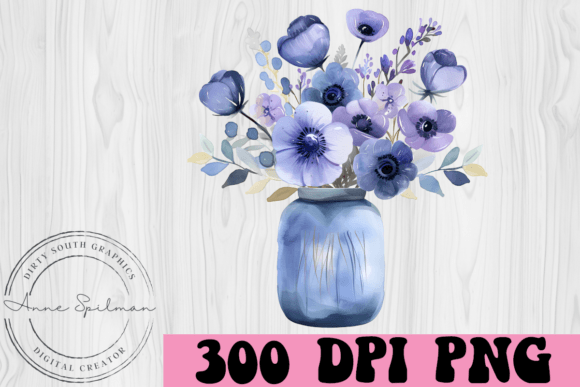 Download Purple Flowers in Vase Watercolor - Color Collection
