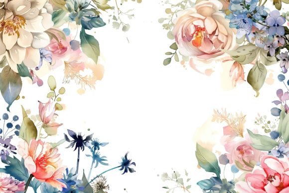 Download Watercolor Wedding Frame - Color Collection