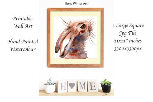 Download Watercolor Hare Printable Wall Art - Color Collection