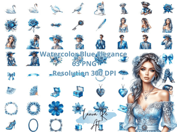 Download Watercolor Blue Elegance - Color Collection